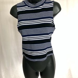 striped sleeveless top